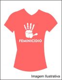 Camiseta Baby Look Rosa Basta Feminicídio 01